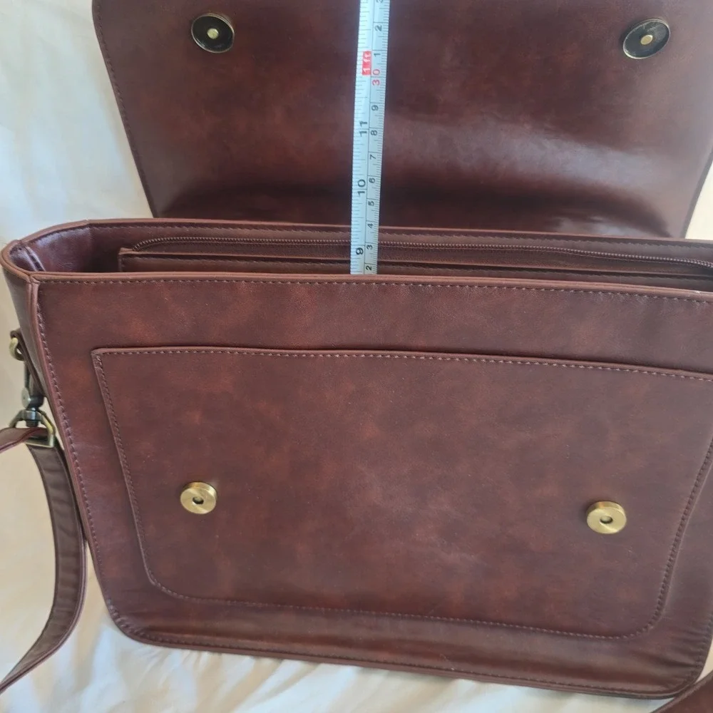 Ecosusi Women Faux-Leather Messenger Shoulder Satchel Weekender Bag Bow Accent
